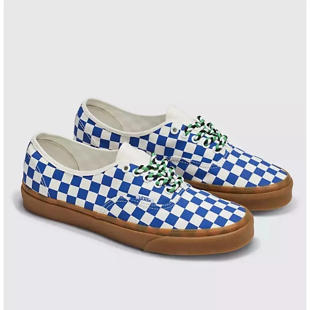 NEW Vans Authentic Checkerboard Blue/White Sneakers Men’s Size 6.5 - Picture 2 of 7